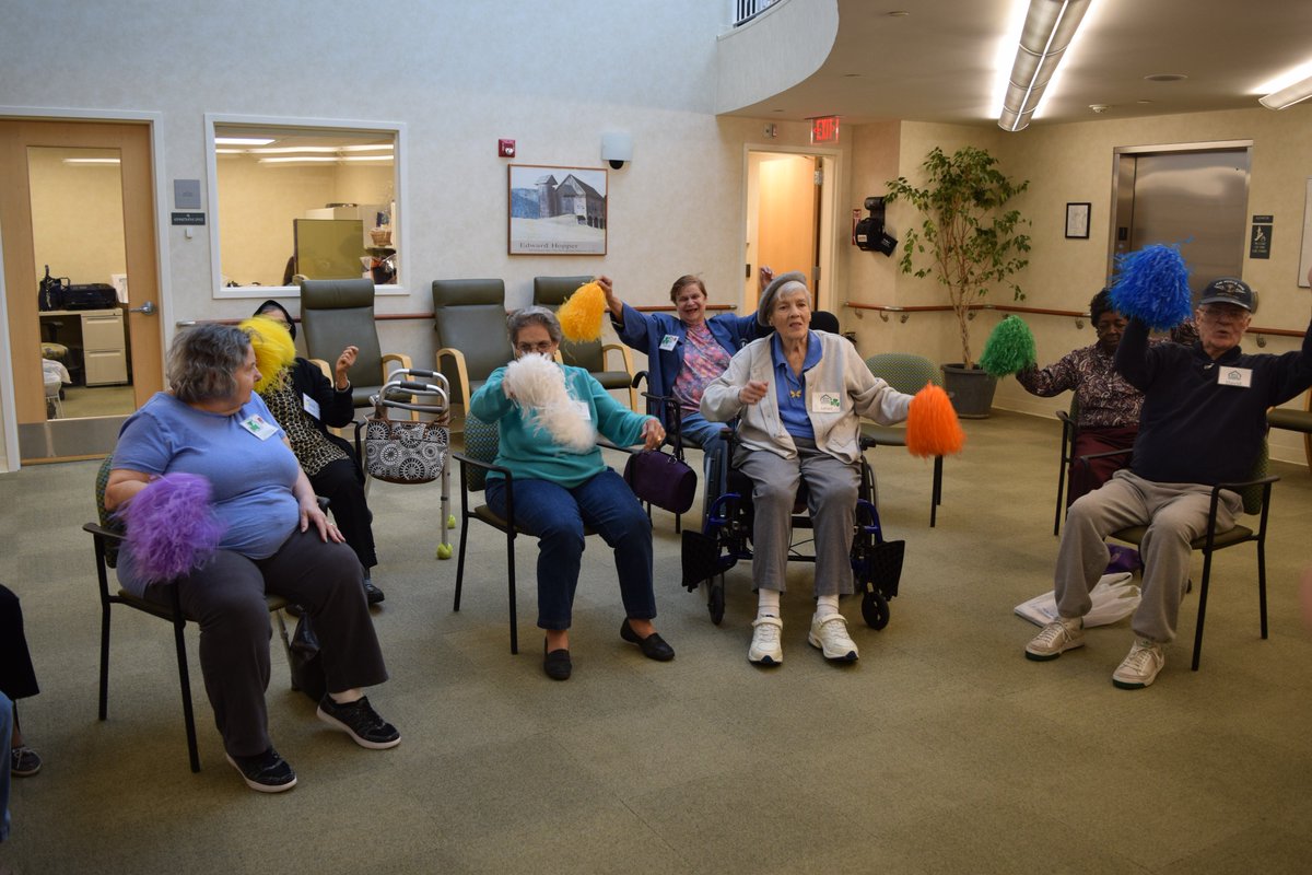 RiverHouseADC's tweet photo. There is always fun to be had during our Exercise Program! #FridayFun #activeaging #nonprofit #adultdaycare https://t.co/JW5fcIak4F
