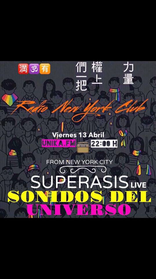 UnikaFM_Radio's tweet photo. 🈺 Radio New York Club/Viernes 13 Abril/ https://t.co/lo5ThTQbtG 22:00 horas/ SUPERASIS Live from The New York City Underground/Sonidos del Universo Radioshow @soundsNYCradio / Live Streaming/Unika.fm @UnikaFM_Radio /@superasis //*Indahouse 😎 #Funkynation 🉐#House&Undeground https://t.co/nAYzLAbOXz