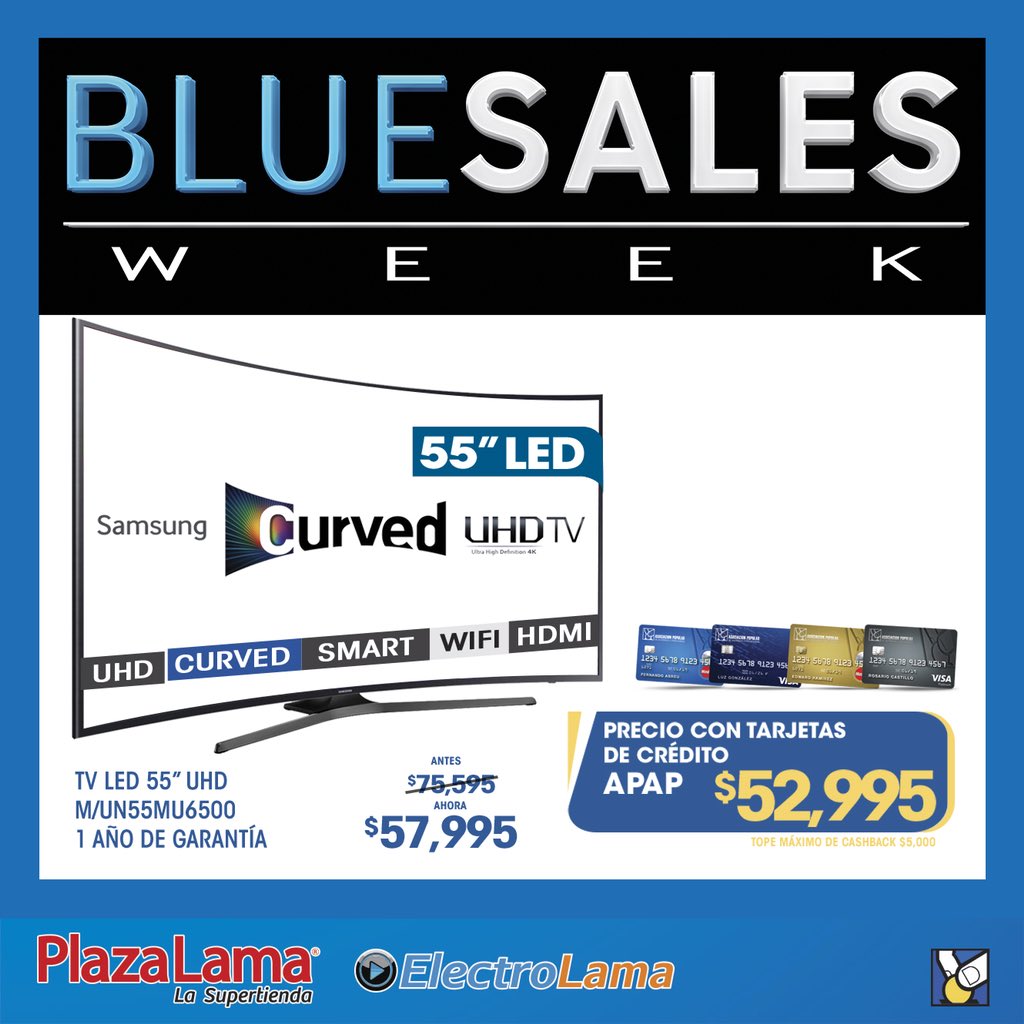 AsocPopular's tweet photo. Del 9 al 15 de abril 2018, aprovecha las ofertas del Sales Week de Samsung, hasta un 15% en caja y un 15% de cashback adicional en todos los productos de la marca con tus
#TarjetasDeCréditoAPAP en @PlazaLama y #ElectroLama.
https://t.co/p7kJVWSTKd https://t.co/A7XpeRQOIA