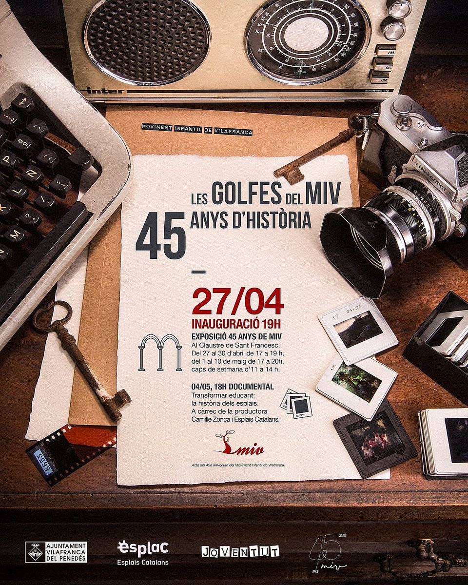 esplaiMIV's tweet photo. L'exposició del 45è està a punt de caure... apunteu aquestes dates a l'agenda!
27 d'abril innauguració, 4 de maig passi del documental i 10 de maig guitarrada de cloenda!
#miv45 https://t.co/N1PzGorxm9