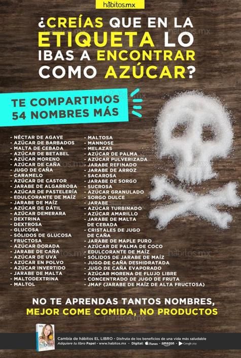 SaludSinAzucar8's tweet photo. Las apariencias engañan... 
Aquí otros 54 nombres con los que puedes identificar la existencia de azúcar en algún producto! 
#HealthForAll https://t.co/HZC1CmKdUc