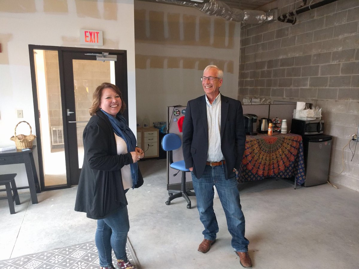 TrisMartinson's tweet photo. My friend and fellow DFL Endorsed Commissioner @JimMcDonough1  stopped by to check out our new campaign HQ.  #reelectjim #teamtrista @VoteTrista https://t.co/JgmD5y5fbl