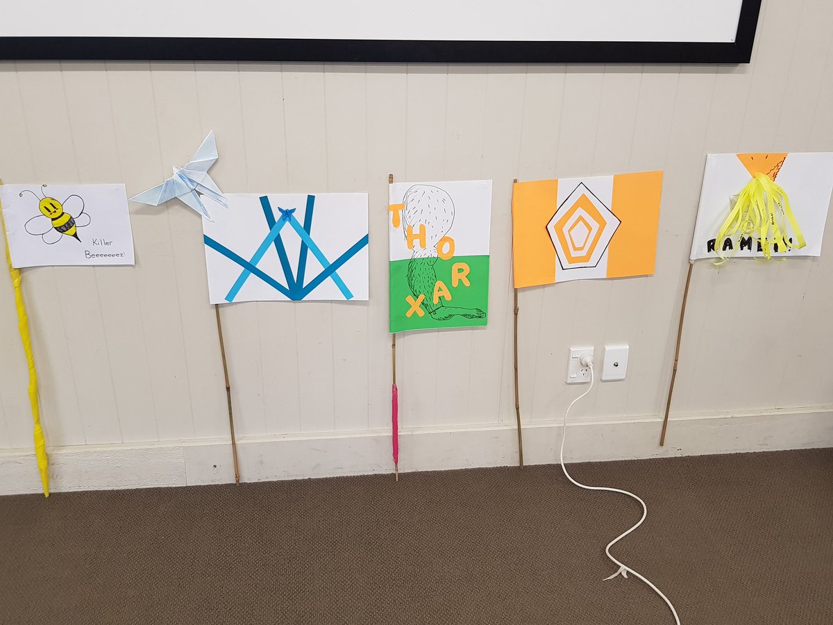 KatyEDay's tweet photo. Expectations of the weekend and our Patrol Mascots &amp; Flags #QGR2018 #ShareTheDream #WeekendGuiding @GirlGuidingNZ https://t.co/T4D6YPdDIE