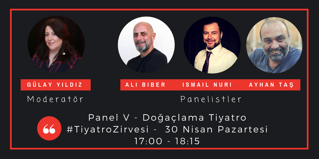 📢 #TiyatroZirvesi  (Tüm süreç, katılım ücretsiz 😇)
📍 Tasarım Atölyesi Kadıköy <a href="/TAKadikoy/">TAKadıköy</a>
🎭 "Üniversite Öğrencileri" ve "Tiyatro İnsanları" bir araya geliyor 😉
💯 PANEL V - Doğaçlama Tiyatro <a href="/GulayYildiz/">Gülay</a> <a href="/ismailnuri/">ismail nuri</a> Ali Biber Ayhan Taş
👉 Başvuru  lnkd.in/gms6svr