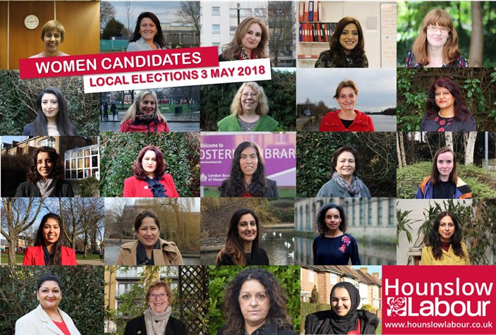 Hounslow_Labour's tweet photo. By popular request - Labour's women #LocalElections2018 candidates! #AskHerToStand #VoteLabour #RepresentationMatters https://t.co/OL0GGJi52C