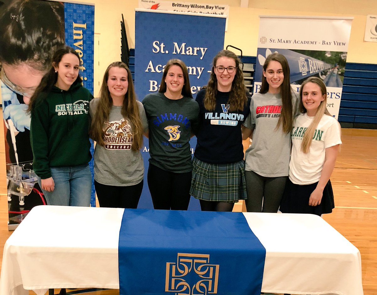 BVBengals's tweet photo. Congratulations to @BayViewAcademy Seniors Kate Rubino, Caitlin Bowles, Grace Hagberg, Maddie Castigliego, Lindsay Rugg and Katrina Kazen on continuing their playing careers @NovaAthletics @ClarksonUniv @CatholicUniv @NicholsStudents @GoAnchormen @SimmonsCollege #WErBENGALS🐯 https://t.co/K2LZy0LAjd