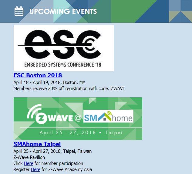 ZWave_Alliance's tweet image. That&apos;s a wrap! Thank you to everyone that visited the #ZWave Pavilion at #ISCW18 - partner event #ESCConf is next in Boston April 18-19. Check out our newsletter for more upcoming events. bit.ly/2JBcTwn