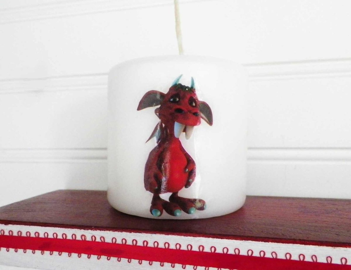 ruralgals's tweet image. Kids Decor, Decorative Candle Featuring 'Candy' the Red Monster Kid.  Part of A Collection for Children's Room, Playroom, or Nursery etsy.me/2s7NWR2 #shabbychic #shabbyframesets #decoupageknobs #officesupplies #countrygirls #Etsy #GiftForChild
