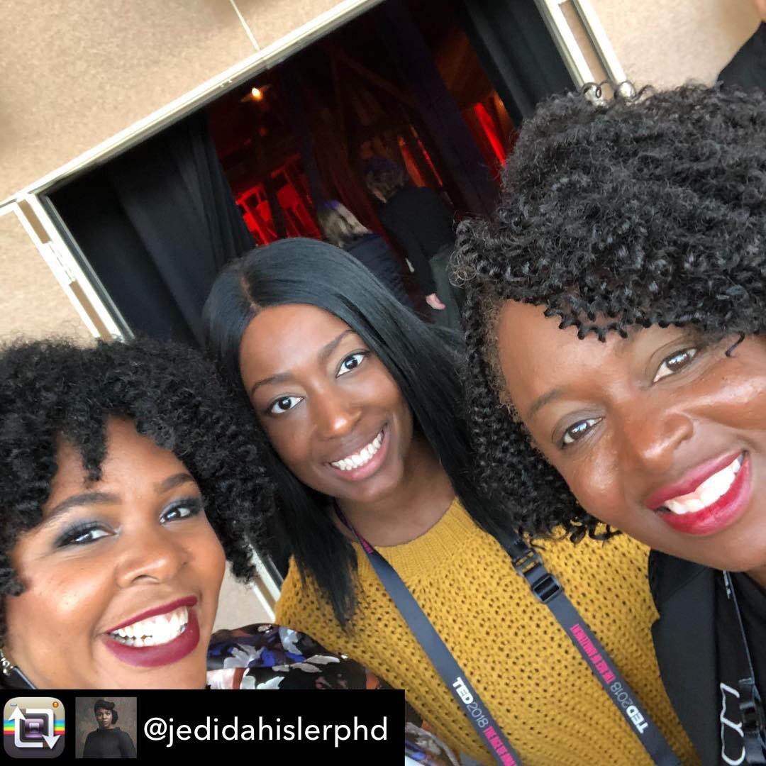 An astrophysicist, an aerospace engineer, and an electrical engineer/technologist. I think we'd make a badass space crew. What y'all think? 😍😉😃<a href="/arbowe/">Aisha Bowe</a> <a href="/JedidahIslerPhD/">Jedidah Isler, PhD</a> #VanguardSTEM #Blackgirlscode #STEMBoard #TED2018