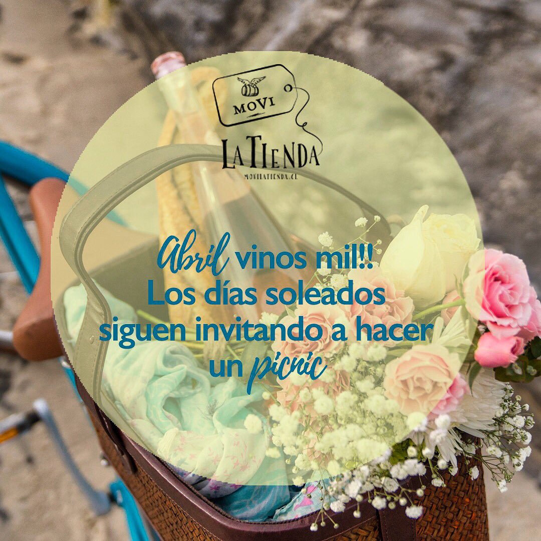 Abril ¡vinos mil! y los días soleados siguen invitando a estar al aire libre -picnic incluido- y qué mejor que la diversidad de vinos de <a href="/movichile/">MoVI Chile</a> Anda a movilatienda.cl A un sólo click las etiquetas de todos los  productores.
Las copas, el descorchador, la manta y listo