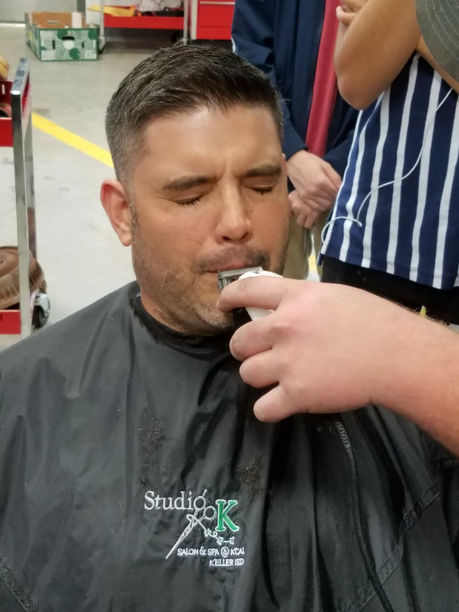 KCAL_AutoTech's tweet photo. So what happens when @BrianVelliquet1 makes a bet with our @KCAL_SkillsUSA automotive students on placing 1st in @SkillsUSA_TX and going to nationals... the beard was in trouble from Mr. Thompson! Mr. V is one heck of a sport, #timetopayup #beardlesswonder https://t.co/tyNgtEdyI8