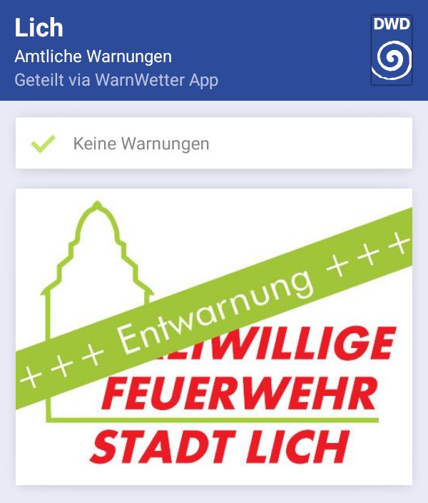 Es bestehen keine Warnungen mehr.
#DWD #WarnWetter