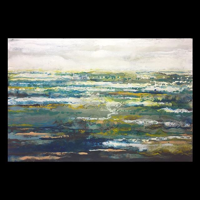 TaniaDibbs's tweet photo. 48” x 72” #encausticpainting that I am finishing up. #springwaters #beeswax #artstudiowork https://t.co/me8MyCscuS https://t.co/p36nGlzeMu