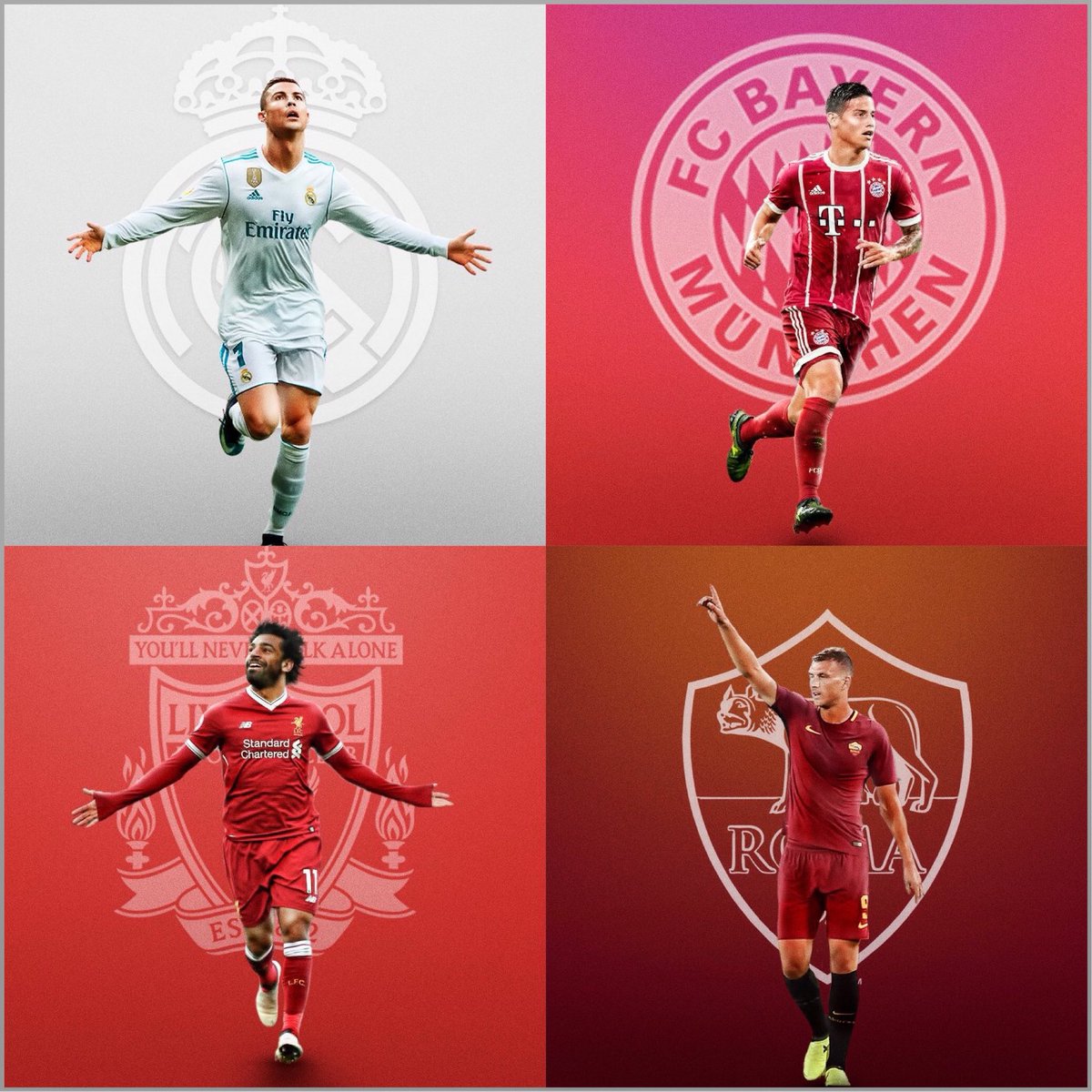 MeteGoI_'s tweet photo. ☑️ Real Madrid vs Bayern Múnich  

☑️ Liverpool vs Roma

Semifinales de Champions League, PARTIDAZOS. https://t.co/E0kL1He5wD