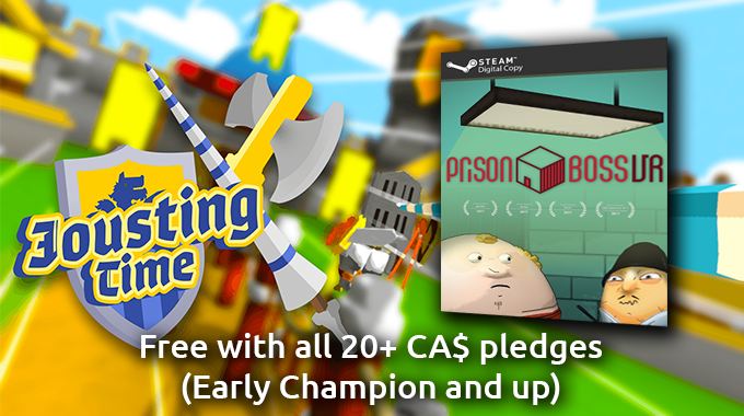 JoustingTime's tweet photo. Get @PrisonBossVR  for free with every 20+ CA$ pledge (Early Champion and up) ! Check out the project on Kickstarter: https://t.co/5bsoIAZCad #joustingisfun https://t.co/97HecKbO15