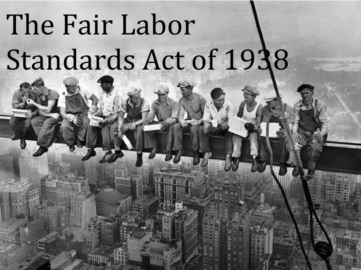 In 1938, following years of depression and economic hardship across the country, president Franklin D. Roosevelt made good on his campaign promise to protect American workers with a sweeping new labor standards law called the FLSA (Fair Labor Standards Act).  #DemHistory