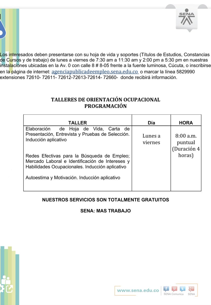 APESENACUCUTA's tweet photo. Boletin de prensa con las vacantes disponibles Agencia Publica de Empleo Sena.... https://t.co/PT3Xq7DSbk