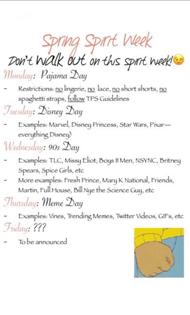 NEXT WEEK IS OUR SPRING SPIRIT WEEK!!! We will start with Disney Day on Tuesday!✨ Friday will be OUTRAGEOUS Orange and Black!🧡🖤