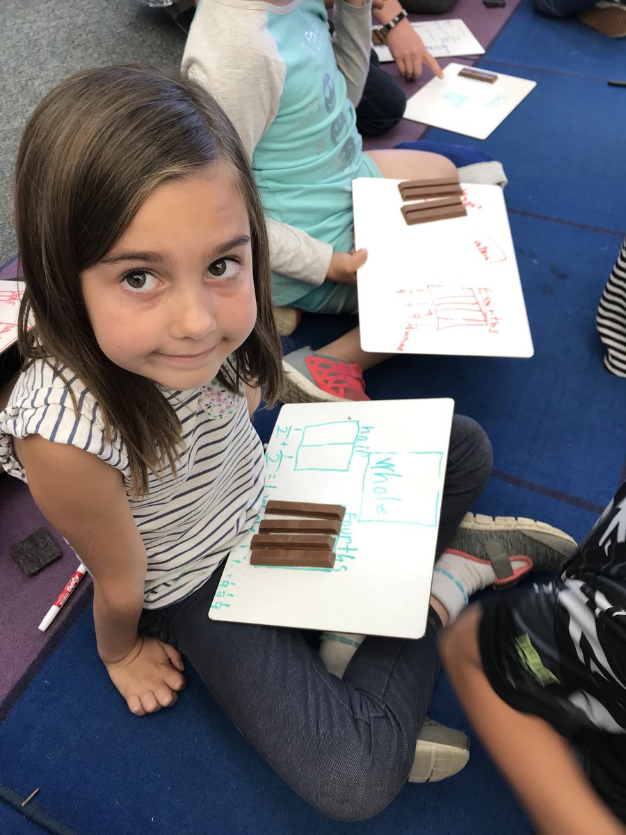 First graders learning fractions thru chocolate! Math has never been so delicious! #FSS_STEM <a href="/FUESDSchools/">FUESD Schools</a> <a href="/JKniseley1/">joe kniseley</a> <a href="/maextro12/">Dr. Alex Gonzalez</a>