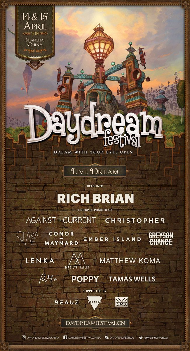 daydream festival in Shanghai tonight. feels unreal! hope to see you there ✨