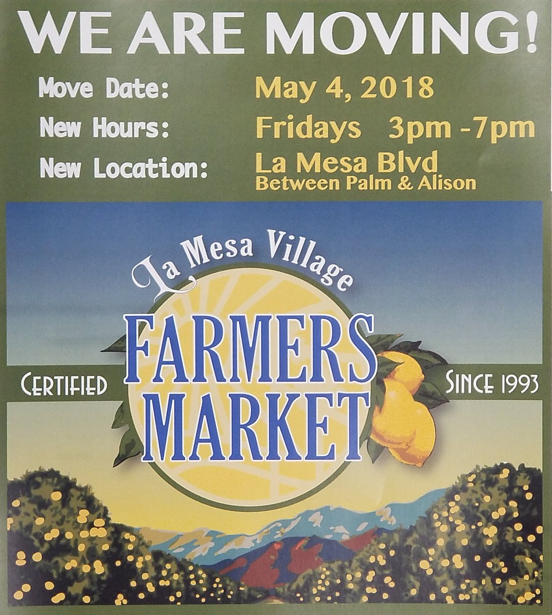 It took nearly 25 years.
But in three weeks the market is moving to La Mesa Boulevard.
Be a part of this important day on Friday, May 4th.