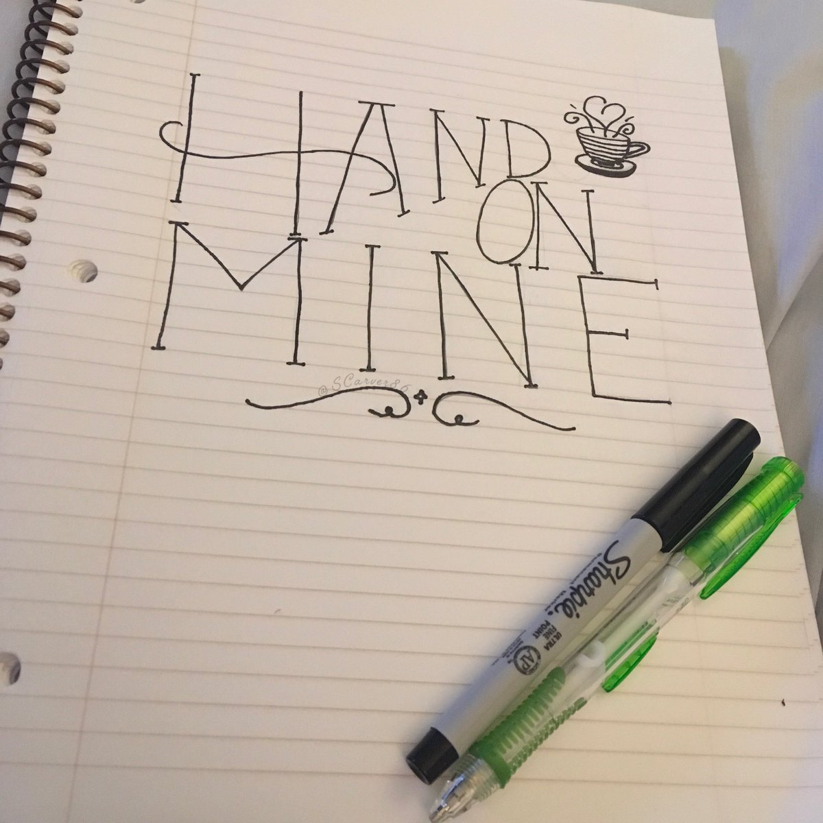 scarver86's tweet photo. Late night notebook doodles.
Buy “Hand On Mine” by @MeganandLiz on @iTunes 
#HandOnMine 
https://t.co/ZrmXSeJikn https://t.co/DBqn74IzbV