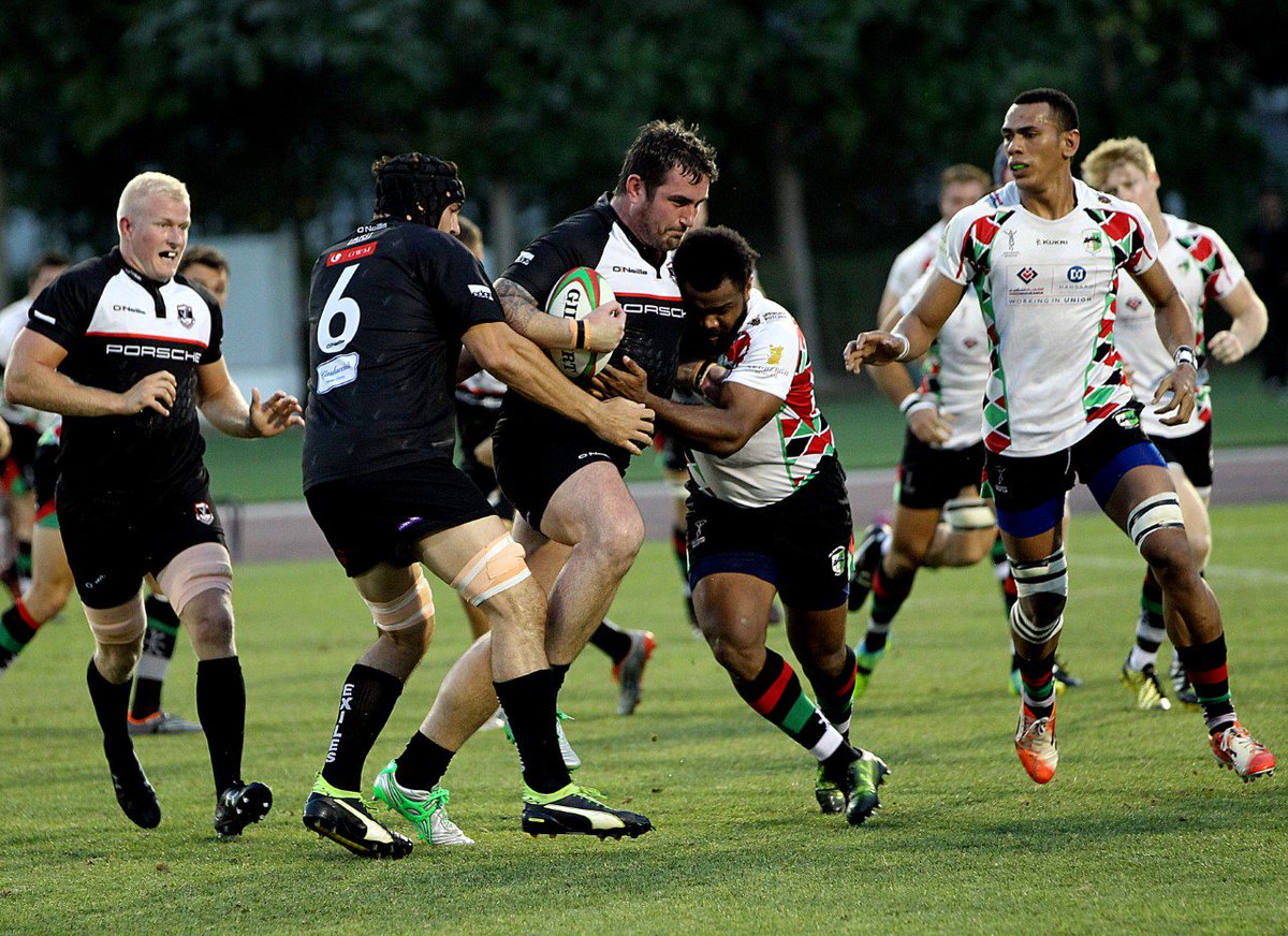 Congratulations to <a href="/DubaiExiles/">Dubai Exiles RFC</a> who last night won the UAE Premiership title with victory over <a href="/Abudhabiquins/">Abu Dhabi Quins</a>. And what a way for Kristian Stinson to sign off too! <a href="/PaulRadley/">Paul Radley</a> reports: bit.ly/2Hon49w