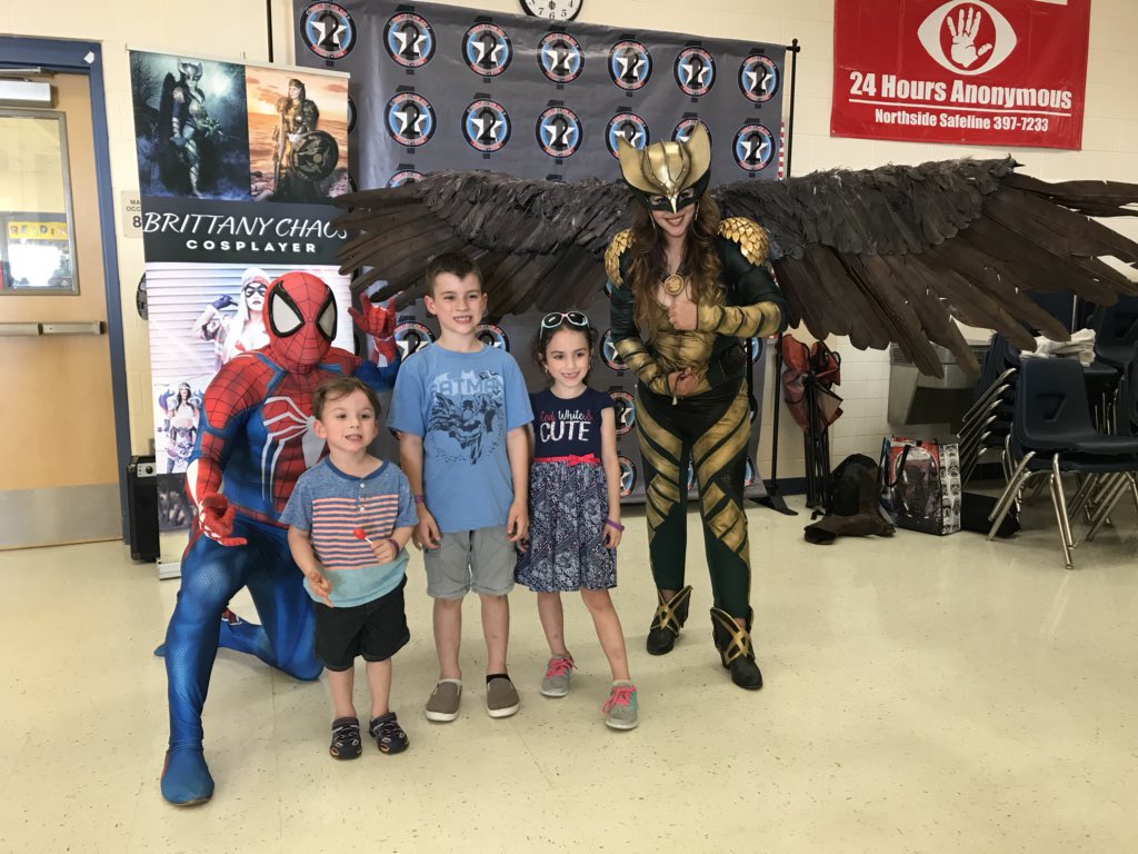 BehlauPTA's tweet photo. Spider-Man also made an appearance at our carnival! Thank you Comic Con! @NISDBehlau https://t.co/o5d3WOejl1