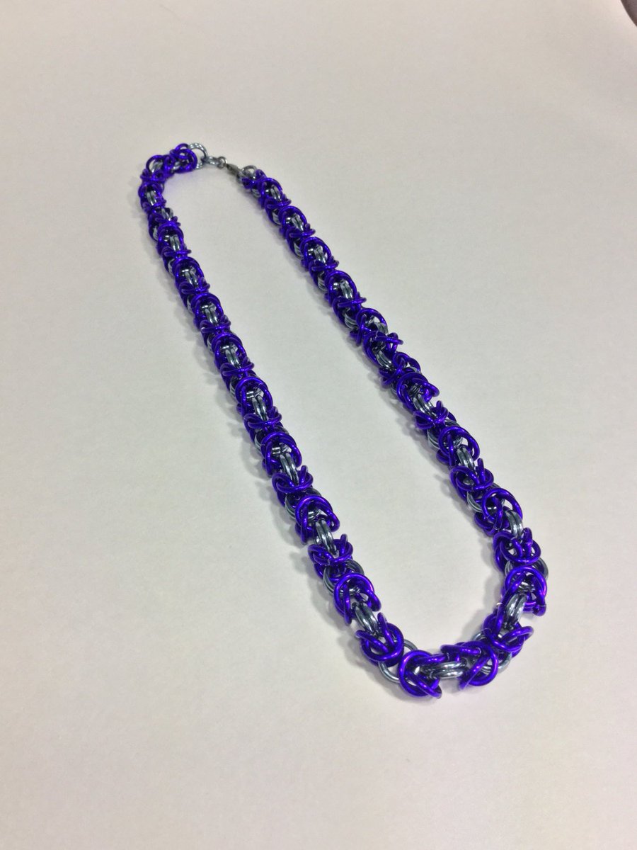 randomjewelry's tweet photo. Bright Purple and Gunmetal Chainmaille Necklace https://t.co/fW6V9r8n5c #shoplocal #handmade #Etsy #RandomJewelry #Lavender https://t.co/ikseuyh8UI