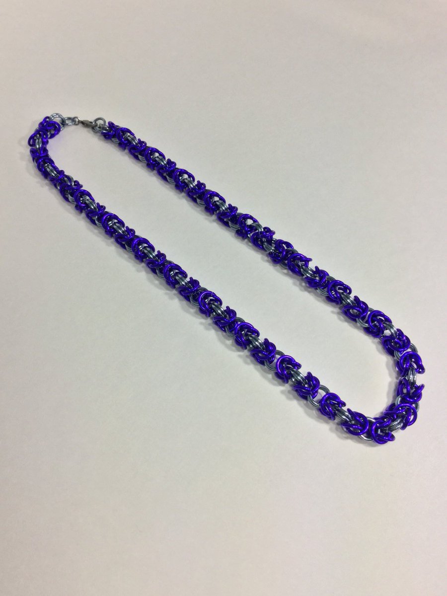 randomjewelry's tweet photo. Bright Purple and Gunmetal Chainmaille Necklace https://t.co/fW6V9r8n5c #shoplocal #handmade #Etsy #RandomJewelry #Lavender https://t.co/ikseuyh8UI