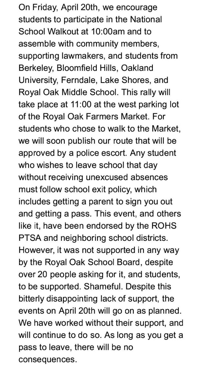 ROHSwalkout2018's tweet photo. Here is the plan for April 20th, as well as our speakers list. If you have any questions, please let us know soon! https://t.co/fQoASR0PD5