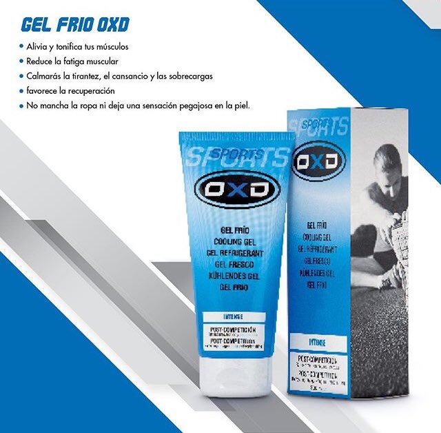 Aplicando Gel Frio Intenso de OXD despues de la practica del ejercicio físico, calmaras la tirantez, el cansancio, las sobrecargas y las molestias, recobrando el bienestar muscular.
