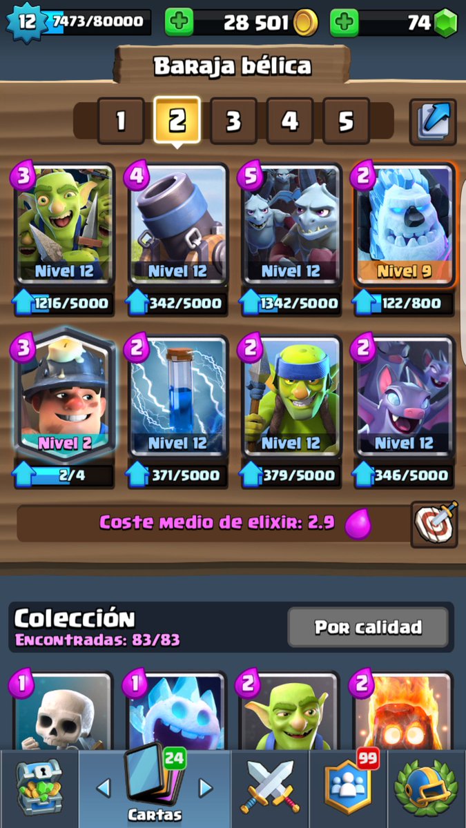 7GOREN's tweet photo. Vendo cuenta de Clash Royale precio por MD Comunes 11 y 12 especiales 8 y 9 épicas 5 y 6 legendarias 1,2,3 todas las cartas desbloqueadas 
@OPLIUCLASHROYAL @HeyThisIsJC 
@NovaEsportsES 
@SandstormGG 
@Skull_GamingGG
@EloSion_CR 
@NativeGhosts 
@Mexicool_cr https://t.co/7AvNxz2QWV