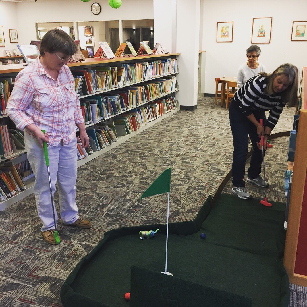 Walpublib's tweet image. Thanks to everyone who came out to #LibraryMiniGolf to support the library! #MiniGolf will be open to everyone tomorrow 10am-3pm!