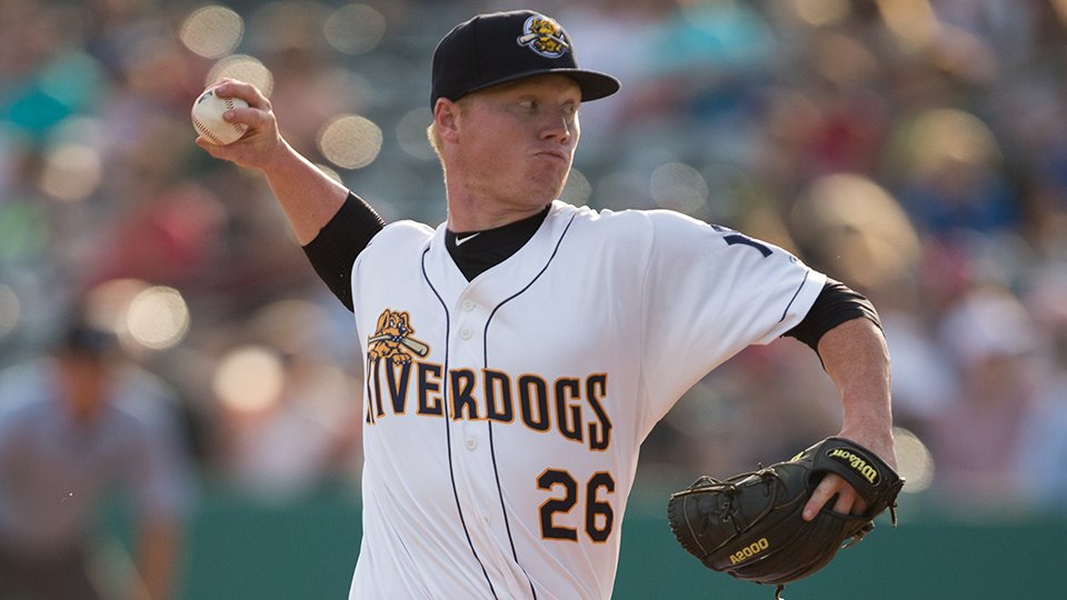 MiLB's tweet photo. #Yankees No. 27 prospect Nick Nelson records a career-high 12 strikeouts over five innings (1R/ER, 2H, 3BB) for @ChasRiverDogs. https://t.co/BT21HP5XEq