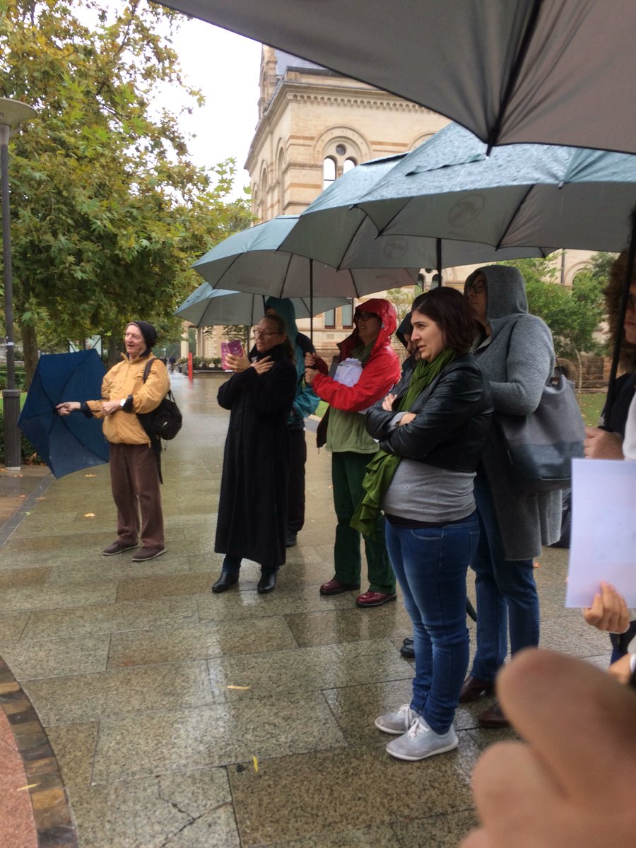 ScienceMarchADE's tweet photo. The weather is not being kind, but we’re not stopping #MarchForScience #MarchForScienceAdelaide #Rainwontstopus https://t.co/zhSAOsd3vy