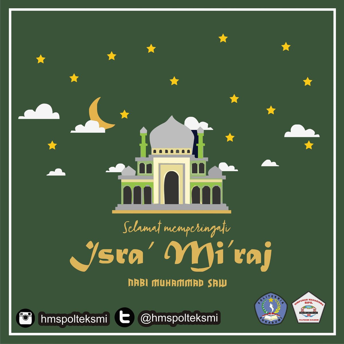 hmspolteksmi's tweet photo. Selamat Memperingati Isra Mi'raj Nabi Muhammad SAW 1439 H.

#hmspolteksmi https://t.co/MWmrXnRk3E
