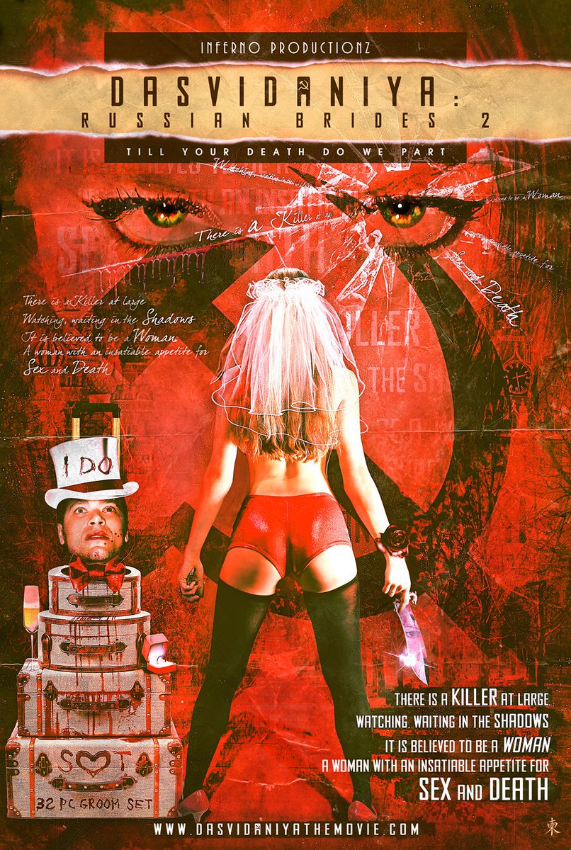 dantemoran07's tweet photo. ☭ DASVIDANIYA: Russian Brides 2 Grindhouse Poster
-
☭ DASVIDANIYA: Russian Brides 2 Grindhouse Trailer [Graphic Violence]
https://t.co/JFPDqXiDnM
-
#grindhouse #femmefatale #russian #HorrorMovie #independentfilm #filmnoir https://t.co/g8iu3IN8V2