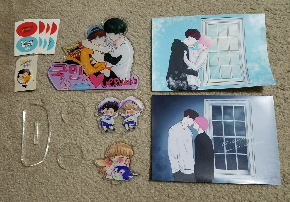 zofjsfkdn's tweet photo. I am so sorry this is so late, but thank you Pauline for holding all these GOs 😄 and thank you @parkjamjam_kr @analoveART @KMbadge_5813 @AlanoSivan @gguggu9ug @RM_045 @rmarma_bts for the beautiful goods 😍 the photos/art are stunning! #jikookgos https://t.co/XU888jbrrd