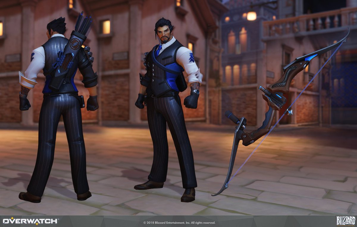Hello! I got to work on some skins for the Retribution event and Scion Hanzo was one of them! 

Concept: Anh Dang (me!)
Character model: Tim Moreels
Weapon model: Josh Dina
Rig: Dylan Jones
and thank you animation and VFX team!