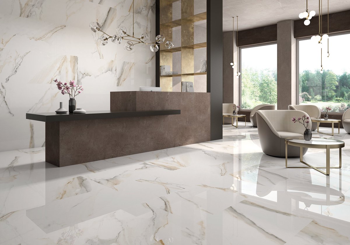 large format marble tile countertops