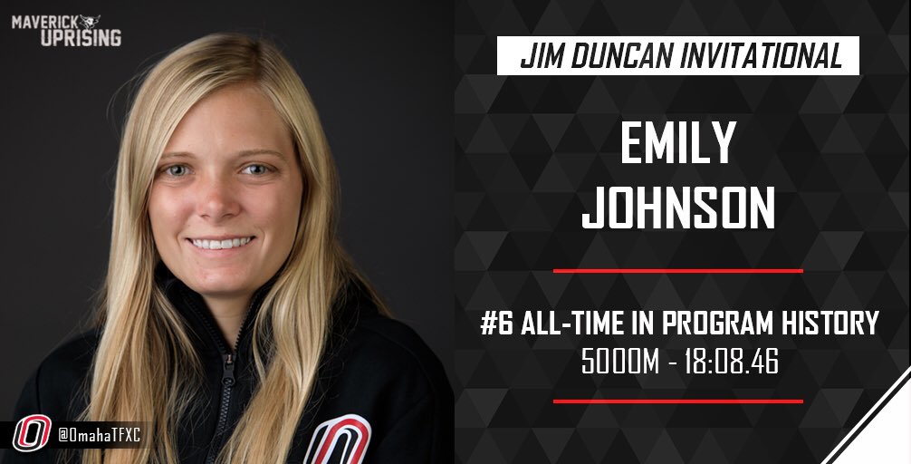 OmahaTFXC's tweet photo. Freshman Emily Johnson runs a 🔥🔥🔥 5k in her outdoor debut! She earns a 3️⃣rd place finish and climbs up to 6️⃣th in our All-Time charts! #MaverickUprising 🐮🤘🏻 https://t.co/V1Gz2Ho9Kv