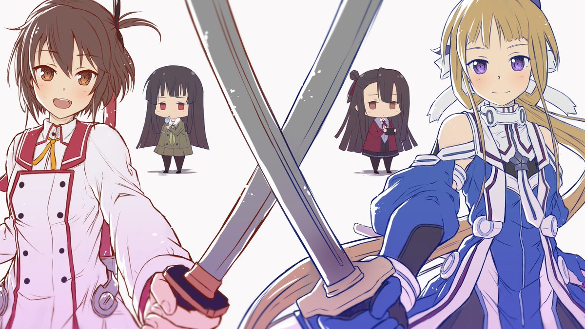 Crossover fan art.
(The swords aren't touching btw.)

Read #nowayu
#tojinomiko