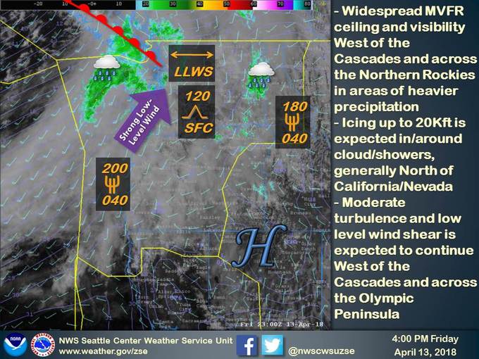 NWSCWSUZSE's tweet photo. #WarmFront clipping Western #wawx this afternoon bringing widespread #MVFR #ceiling &amp; #visibility West of the #Cascades. Strong low level wind, #turbulence, &amp; low level wind shear #LLWS expected in same area, to include Northwest #orwx. #Icing above 4Kft in/around cloud. https://t.co/BuC2WHkUWH
