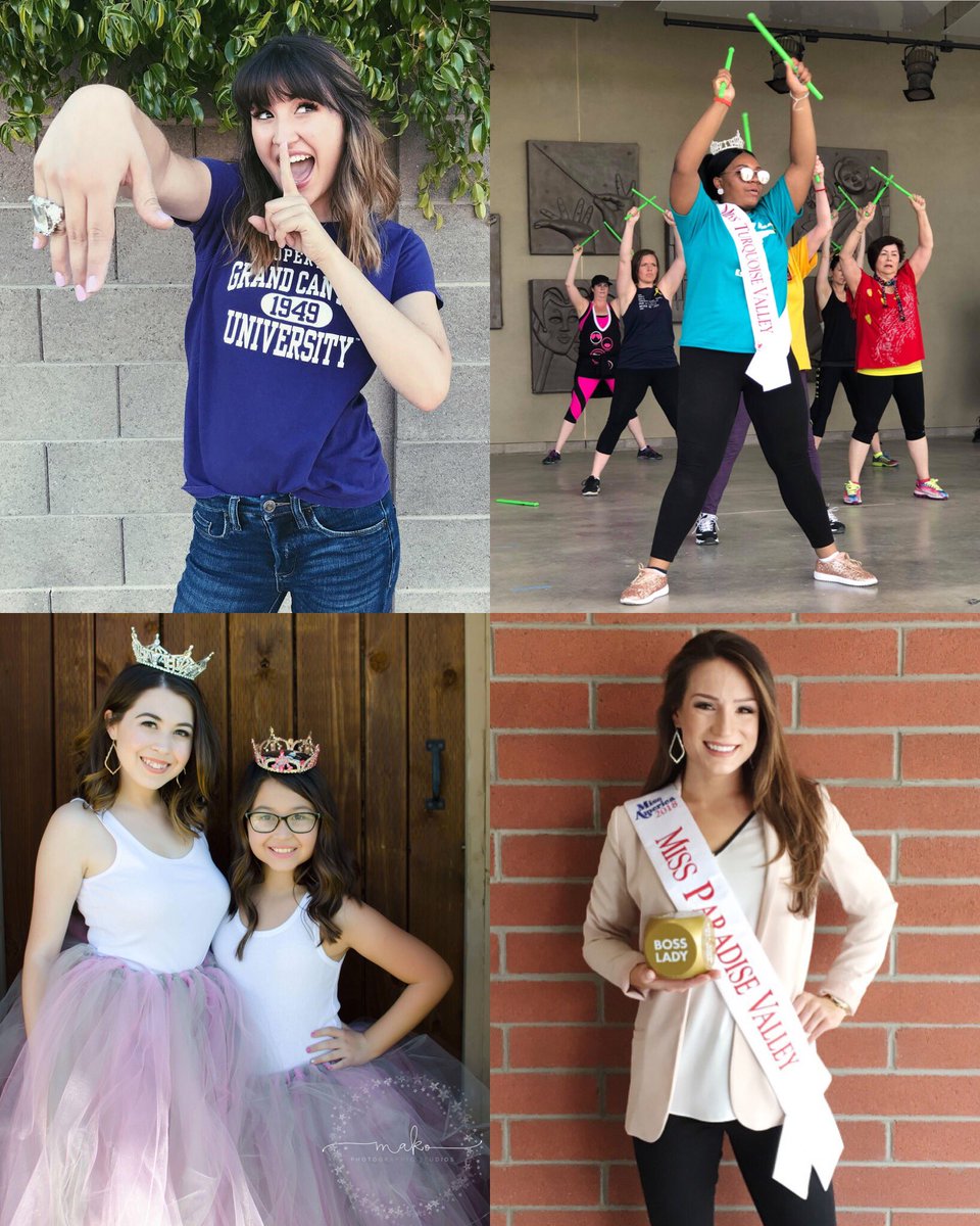 missazorg's tweet photo. Feeling lucky on #FridayThe13th because we have so many great titleholders! #FourPointsFriday This week we’re featuring @MissYumaCounty Miss Turquoise Valley @MissValleySunAZ and @MissParadiseVal https://t.co/V8Z1ZVTpiB https://t.co/cOZ1b6Ur93