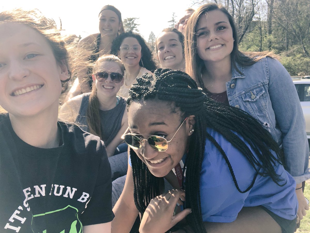 CHCVolleyball's tweet photo. Double pack the place today on the nicest day yet of spring semester! Out supporting Men’s Tennis 🎾 and Women’s LAX against top CACC competitors @CHCGriffinCup https://t.co/RqKmprUfpy