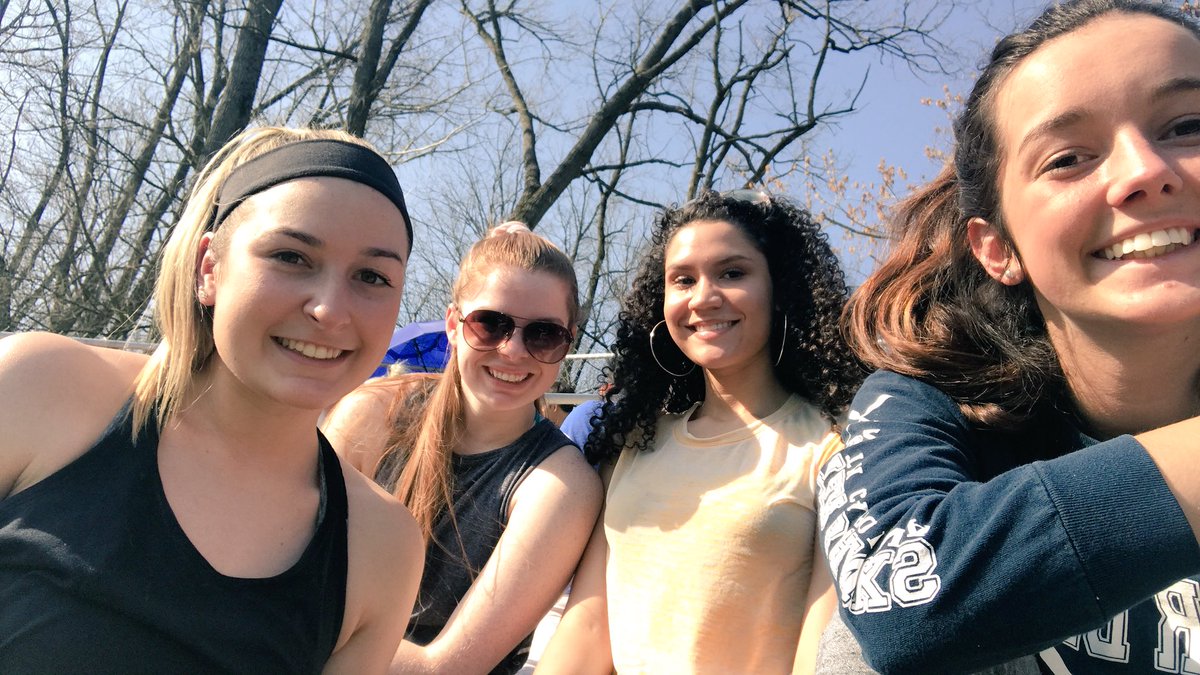 CHCVolleyball's tweet photo. Double pack the place today on the nicest day yet of spring semester! Out supporting Men’s Tennis 🎾 and Women’s LAX against top CACC competitors @CHCGriffinCup https://t.co/RqKmprUfpy