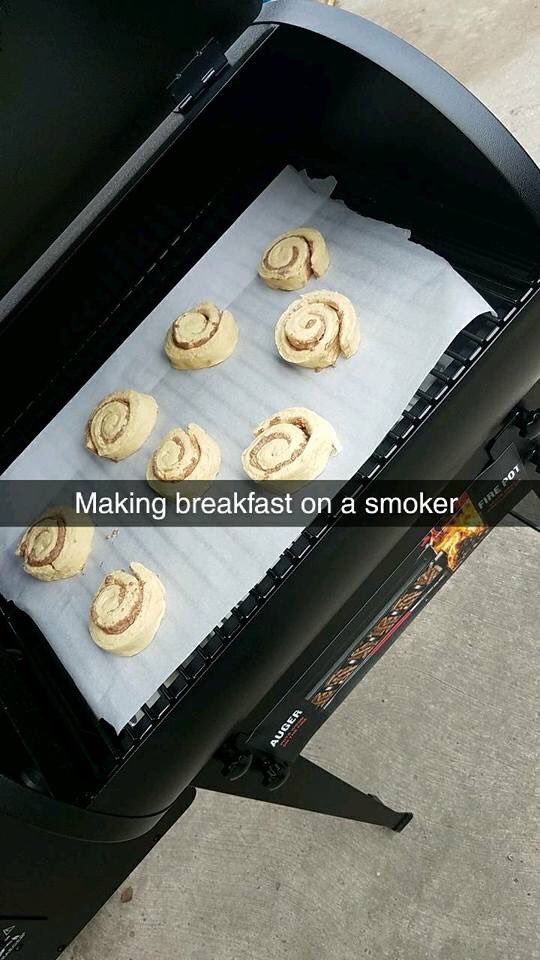 AceCrockers's tweet photo. Great day in WNY! Dan our @TraegerGrills rep was here and got us up early with cinnamon rolls, chocolate chip cookies, frozen pizza, smoked goldfish, pork bites and candy bacon! https://t.co/fCtAVk03v9