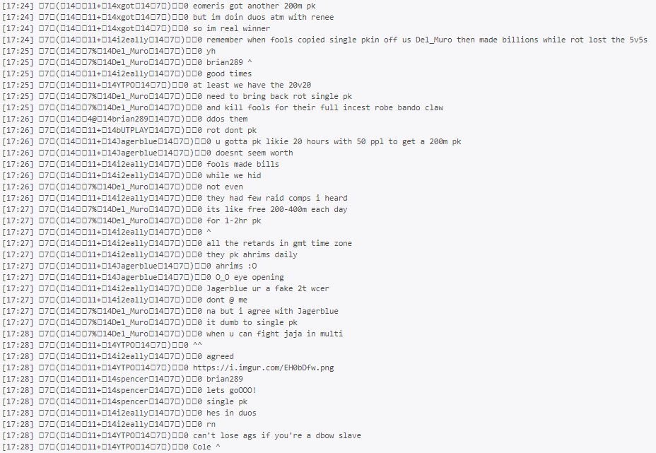 Rot_Leaks's tweet image. Excerpt 30: RoT discuss single PKing, Fools, and a lost AGS

From: #1 - RoT private member IRC - Part 3, Line 16274