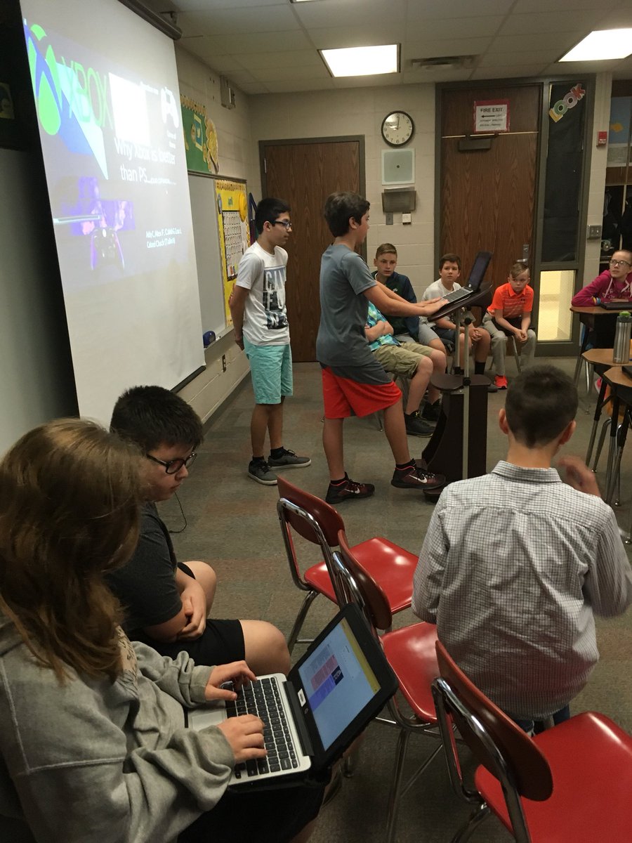 trev_thurman's tweet photo. Loved watching the students as they applied newly learned skills in our debates. Bonus: using Chromebooks to edit on the fly. #LearnLap #tlap @EES_Arabians #GSuiteEDU https://t.co/OinkYE5aRB
